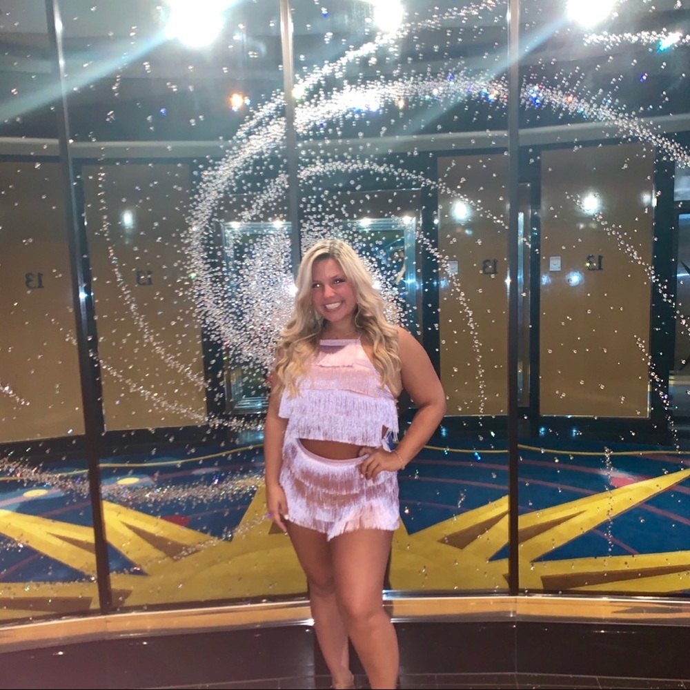 Fringe shorts and top set